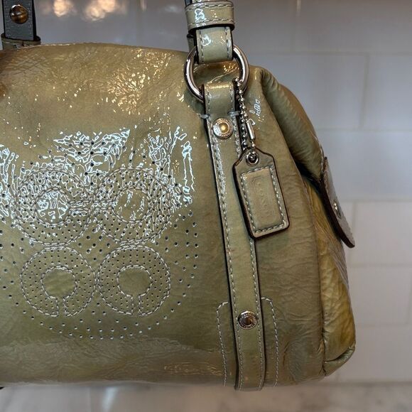 Coach Bag Purse Handbag Audrey Perforated Patent Leather Mini Satchel Pocketbook - Picture 5 of 16